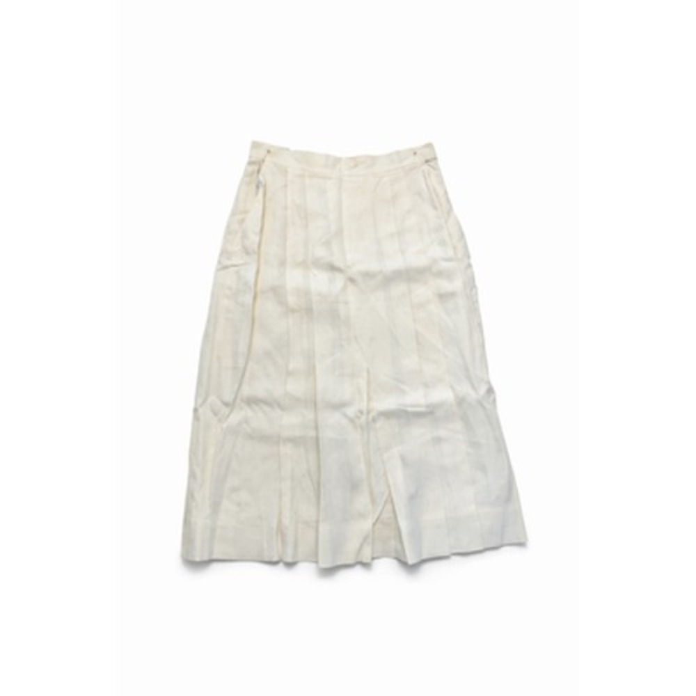 Vintage Christian Dior Separates Cream Pleated Midi Skirt Rayon Lined Size 12